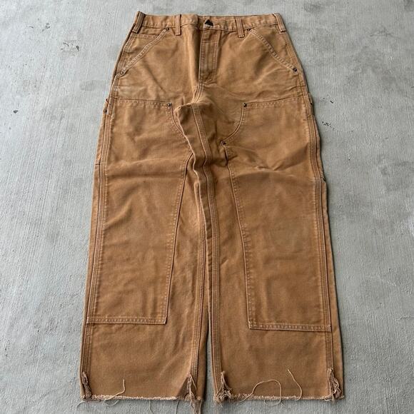 Vintage Y2K Carhartt brown double knee work wear carpenter pants - Picture 1 of 8